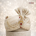 The Embroidered Ivory & Ruby Safa