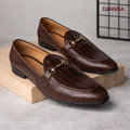 The Croc-Print Brown Bit Loafer