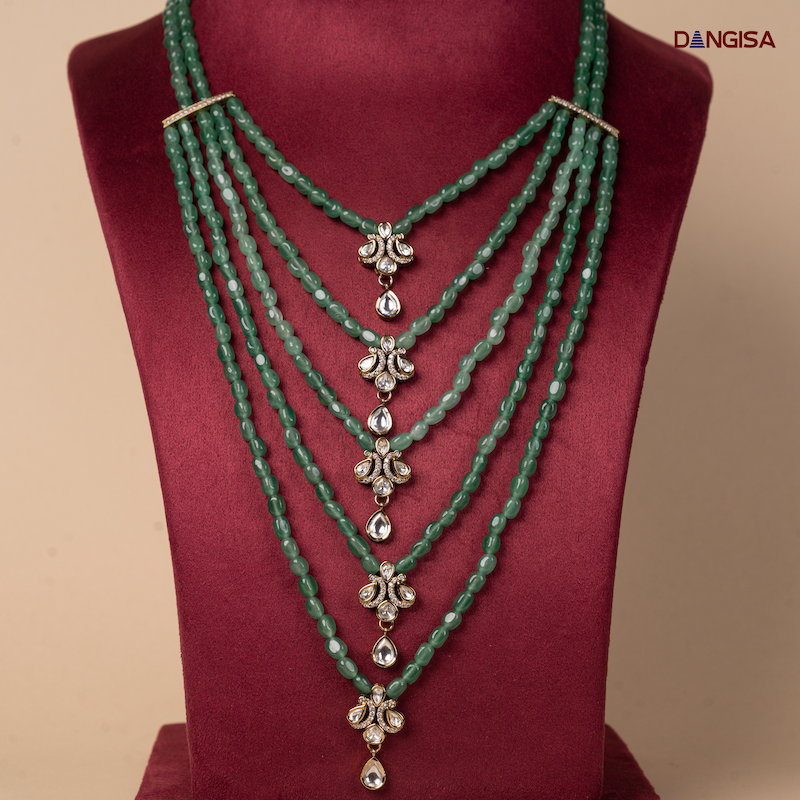 The Emerald Drop Multi-Layer Maala