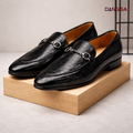 The Glossy Black Croc Loafer