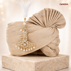 The Gilded Sequin-Work Cream Safa