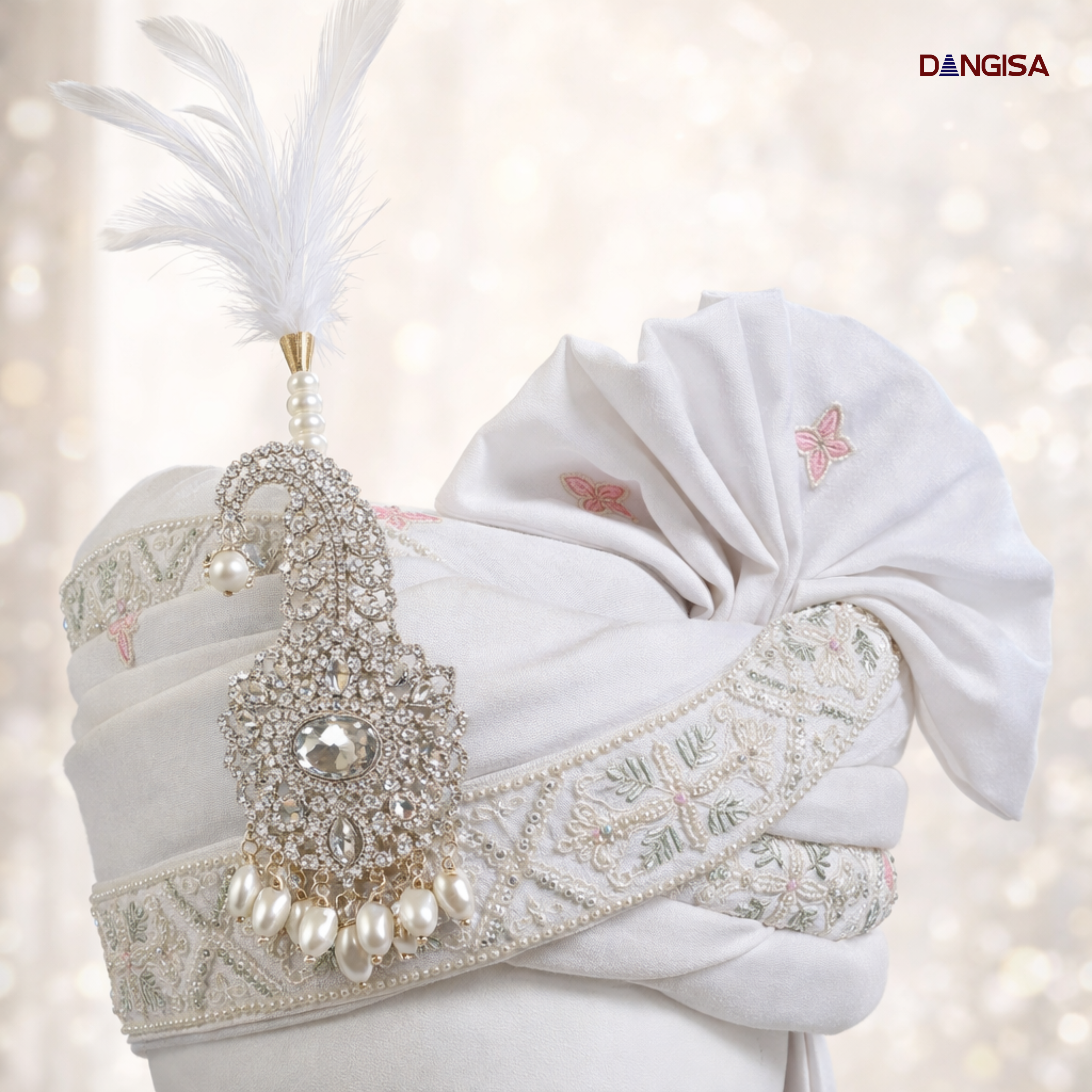 The Heritage Zardosi White Safa