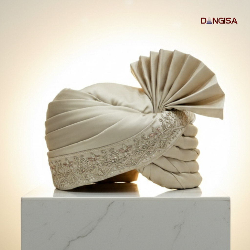 The Ivory & Crimson Royale Safa