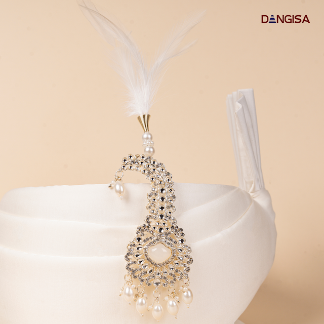 The Ivory Cascade Pearl Safa Brooch