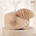 The Royal Ivory & Ruby Zardosi Safa