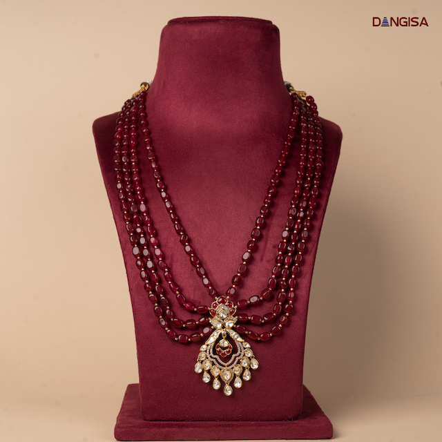 The Ruby-Red Kundan Crest Maala