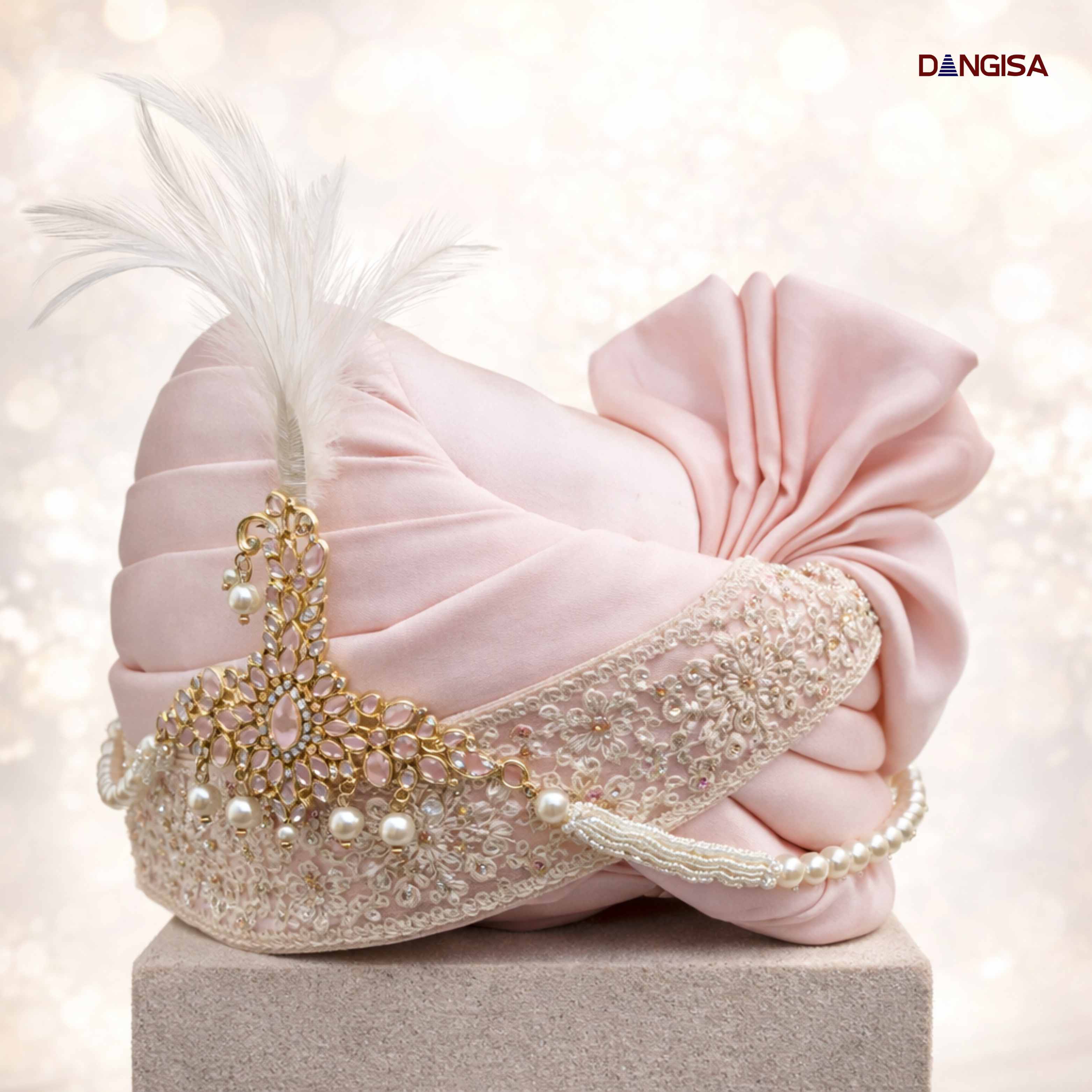 The Champagne Silk Filigree Safa