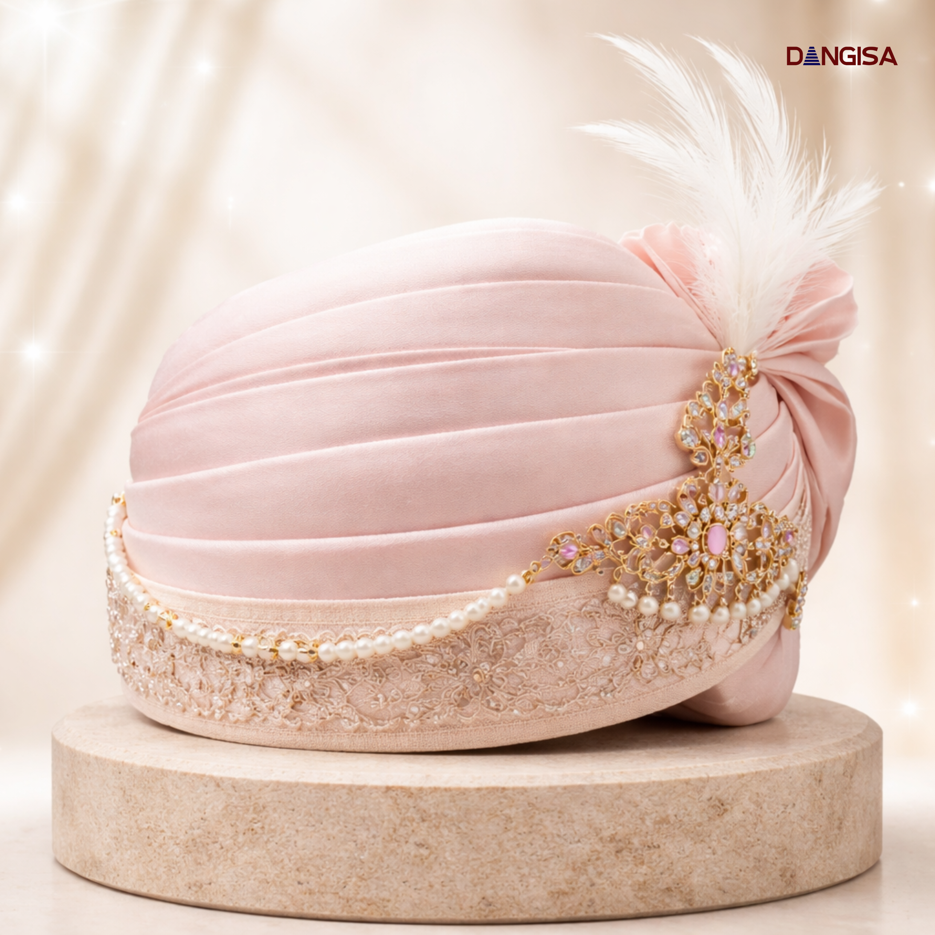 The Champagne Silk Filigree Safa