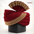 Classic Maroon Zari-Bordered Safa