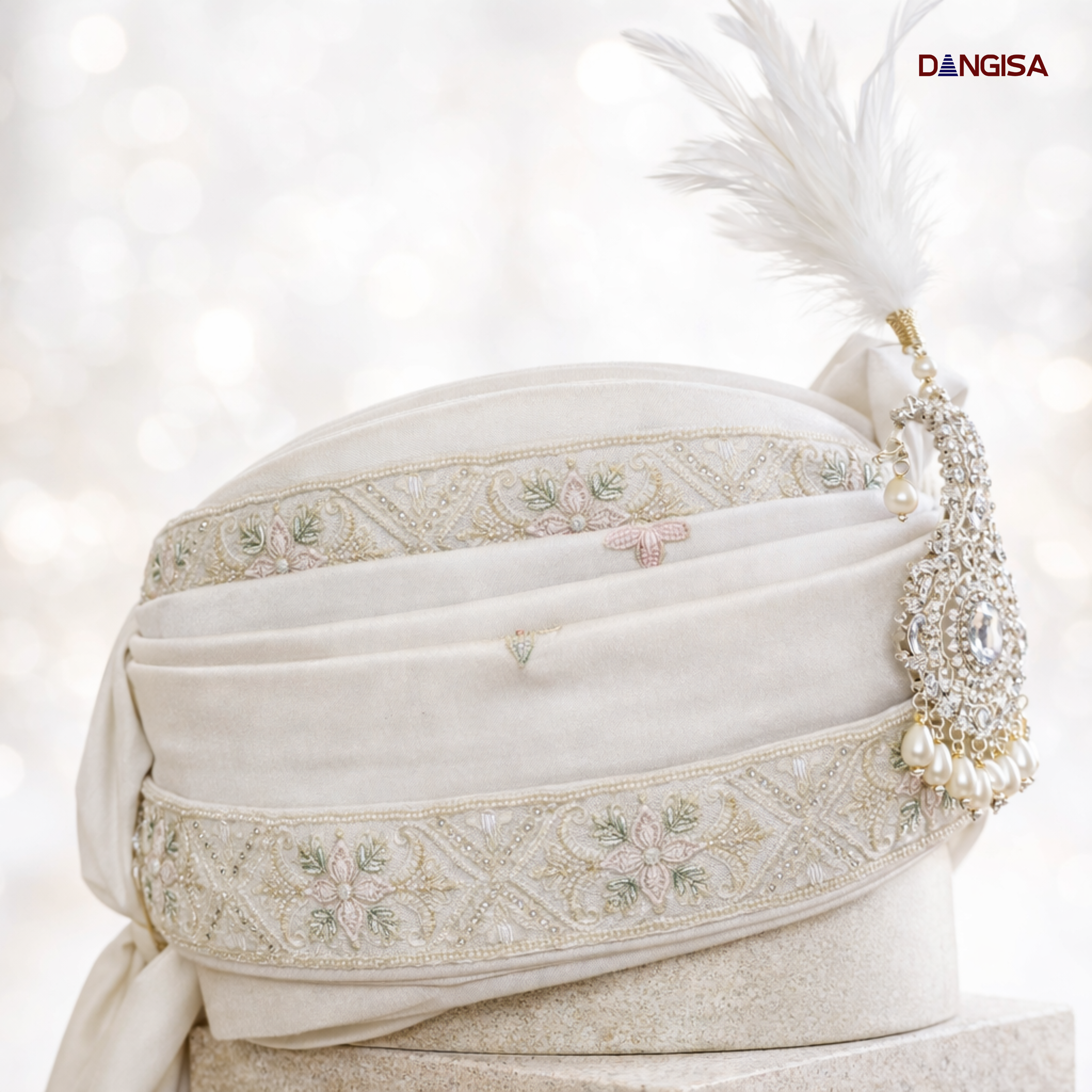 The Heritage Zardosi White Safa