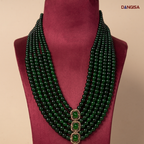 The Deep Emerald Tiered Pendant Maala
