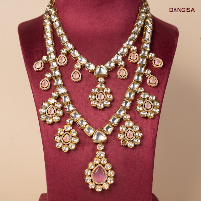 The Rose-Quartz Kundan Floral Maala