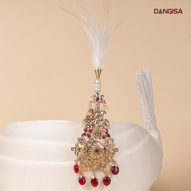 The Ruby Bloom Cascade Safa Brooch