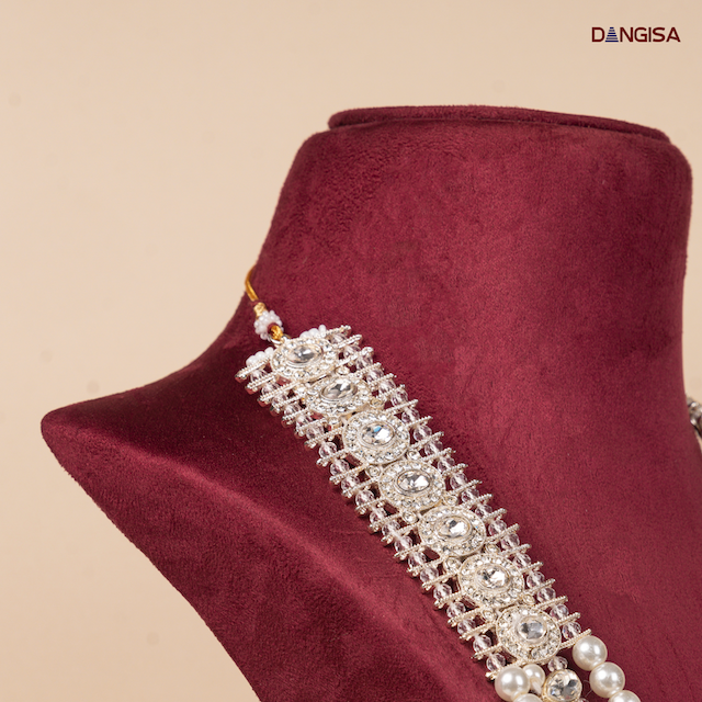 The Majestic Pearl & Crystal Strand Maala