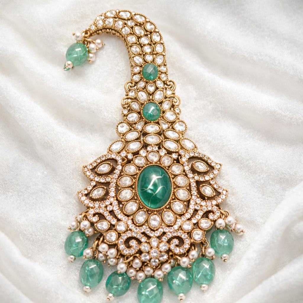 Mint Meadow Kundan Brooch