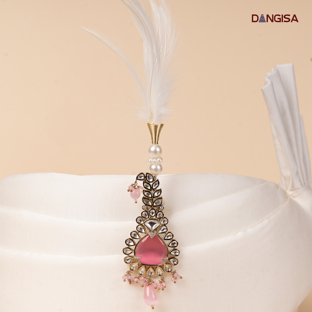 The Blush Triangle Drop Safa Brooch