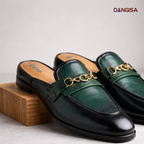 The Emerald & Black Horsebit Mule