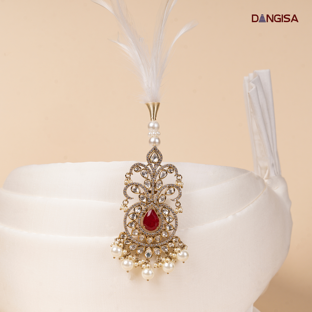 The Ruby Filigree Pearl Safa Brooch