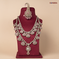 Pink Bridal Statement Maala with Brooch