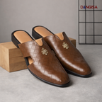 The Quilted Tan Mule