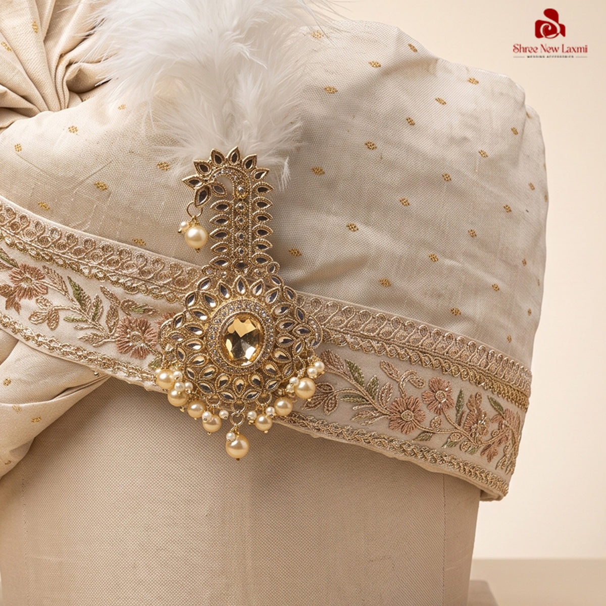 The Rose Gold Hand-Tied Safa Brooch