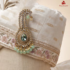 The White Hand-Tied Safa Safa with Diamond Brooch