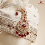Hand-Tied Safa with Embroidered Border & Diamond Brooch