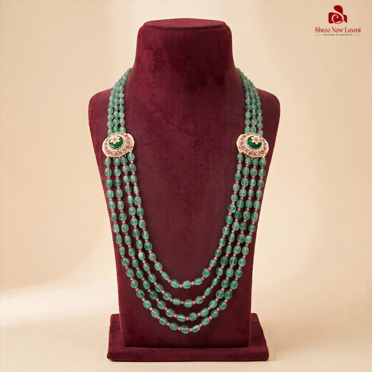 Emerald Kundan Mala