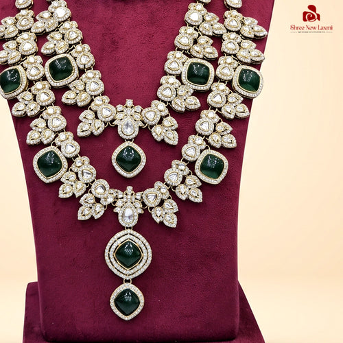 Royal Kundan Polki Stone Necklace - Green