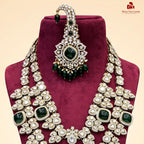 Royal Kundan Polki Stone Necklace - Green
