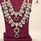 Royal Kundan Polki Stone Necklace - Maroon